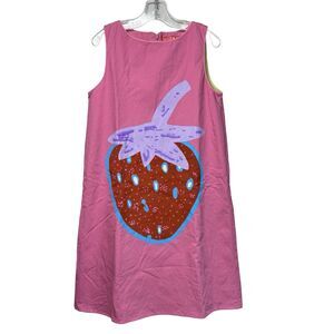 Lola Et‎ Moi Dress Girls 10 Barbie Pink Strawberry Cotton School Fun Novelty